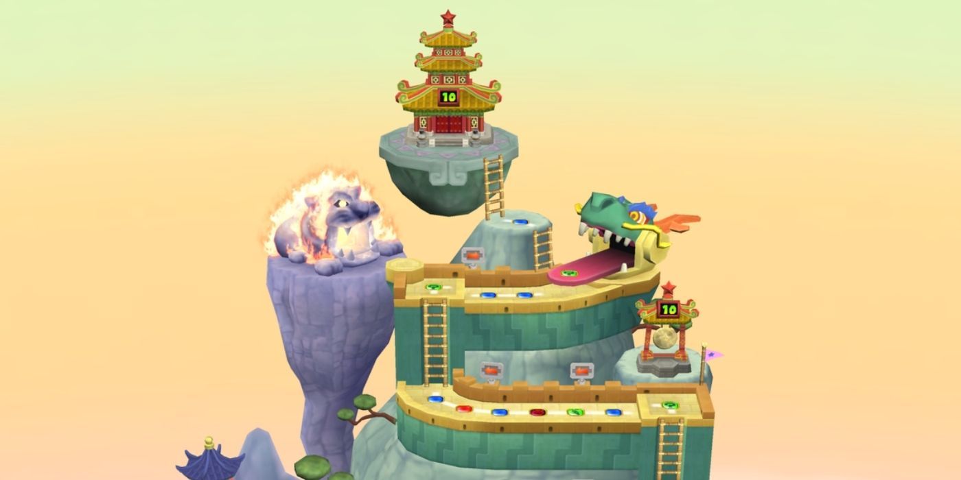 The Pagoda Peak stage in Mario Party 7.