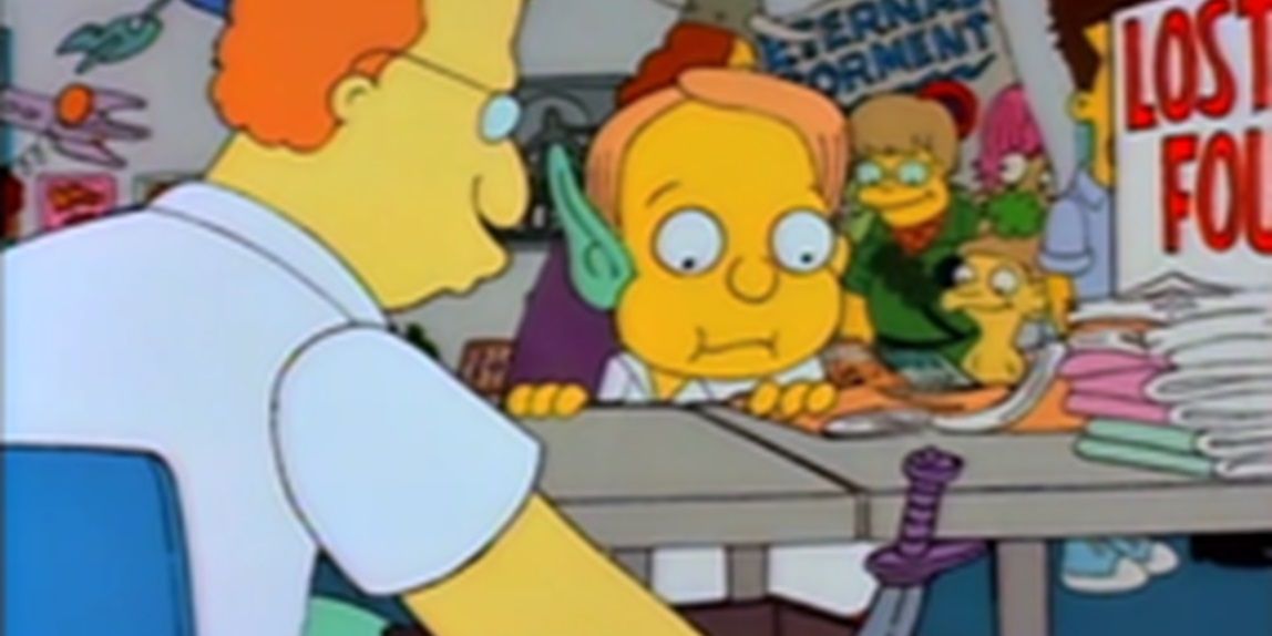 Martin looks for his missing Vulcan ear in The Simpsons
