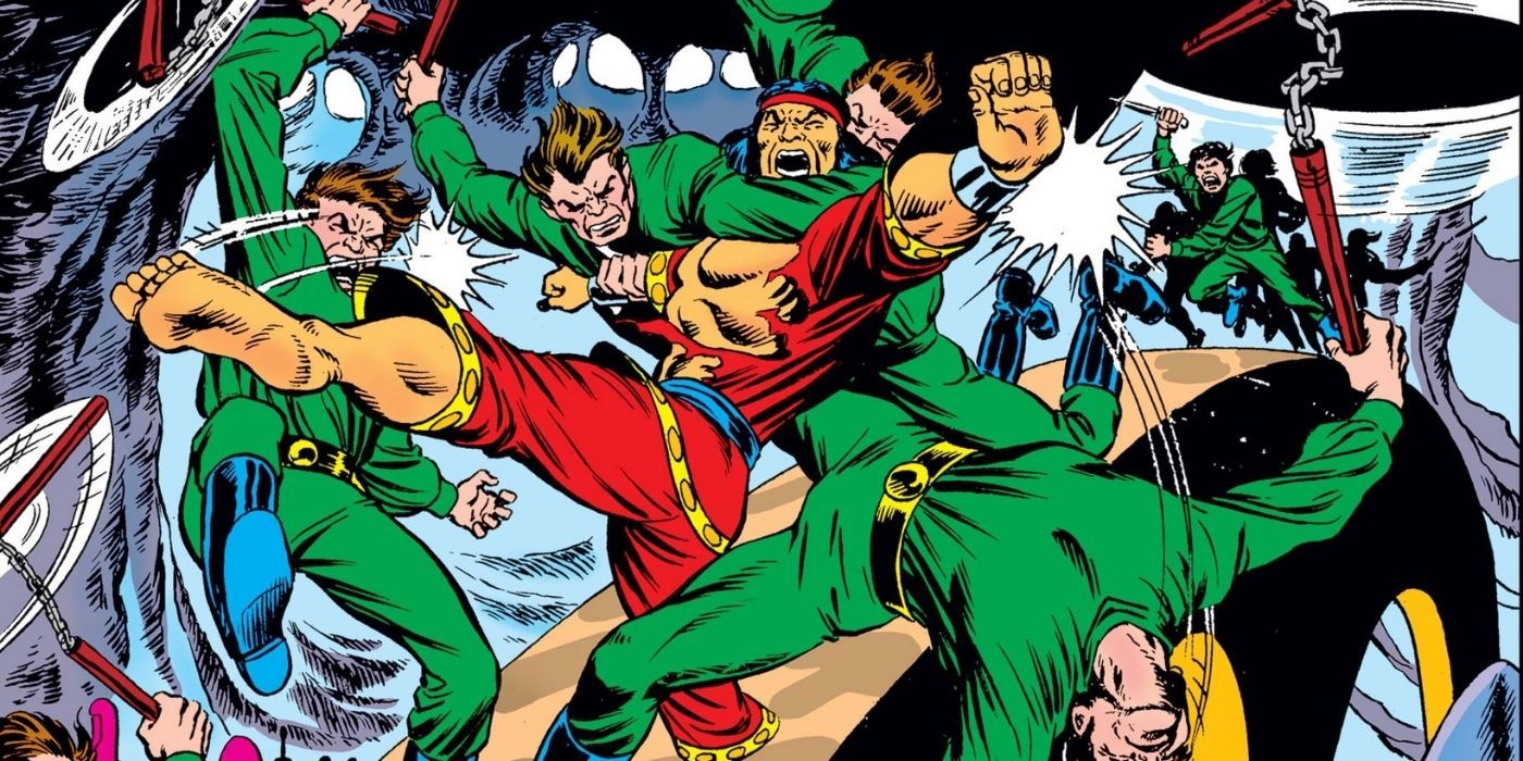 Shang-Chi struggling agaisnt doctors on the cover of Master Of Kung Fu.