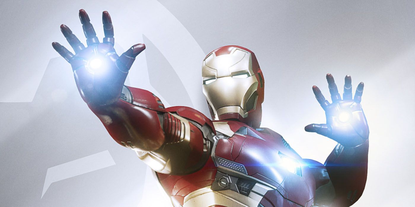 Iron Man using his blasters in his Civil War Armor