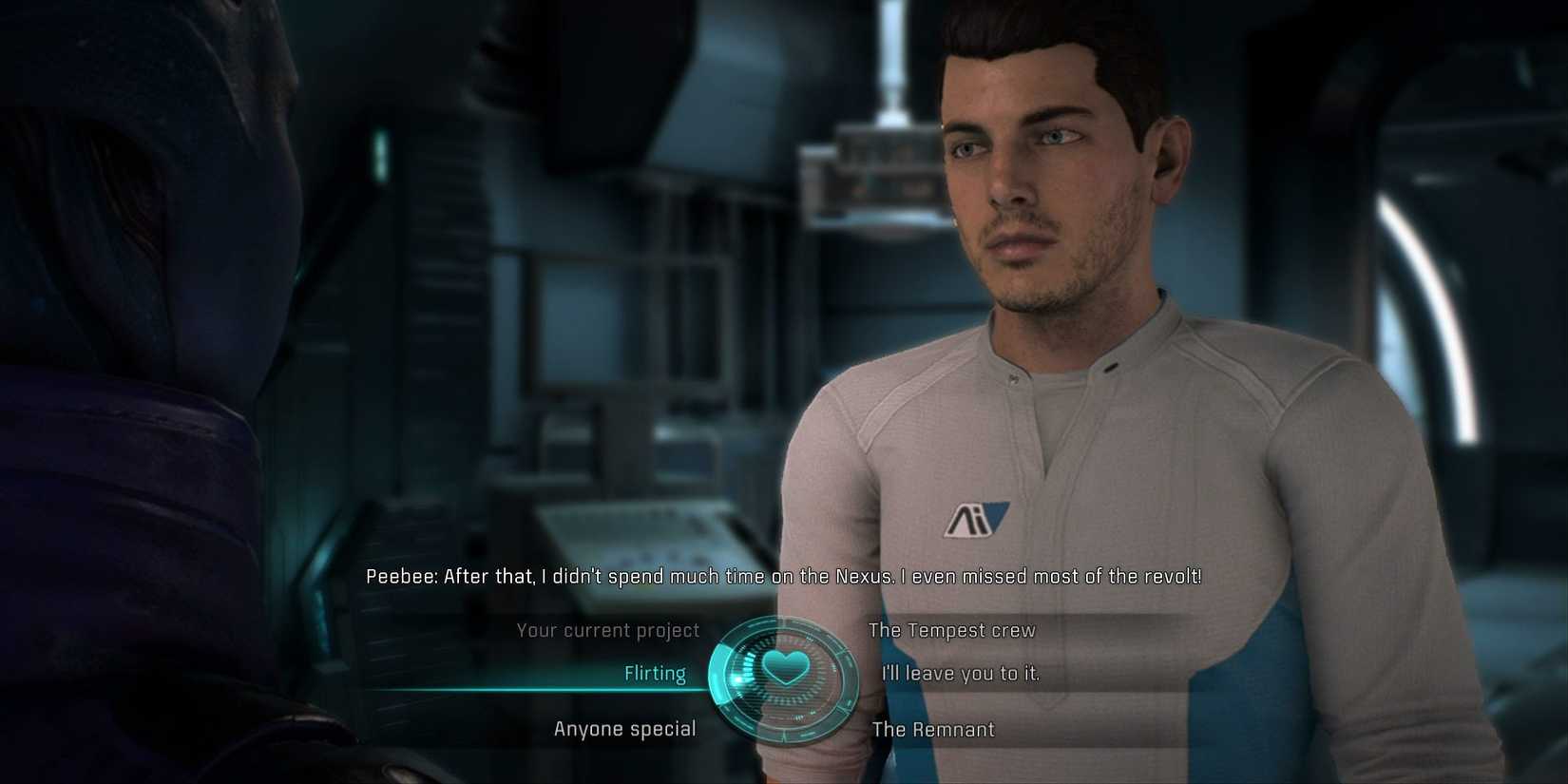 An image of the Mass Effect: Andromeda dialogue