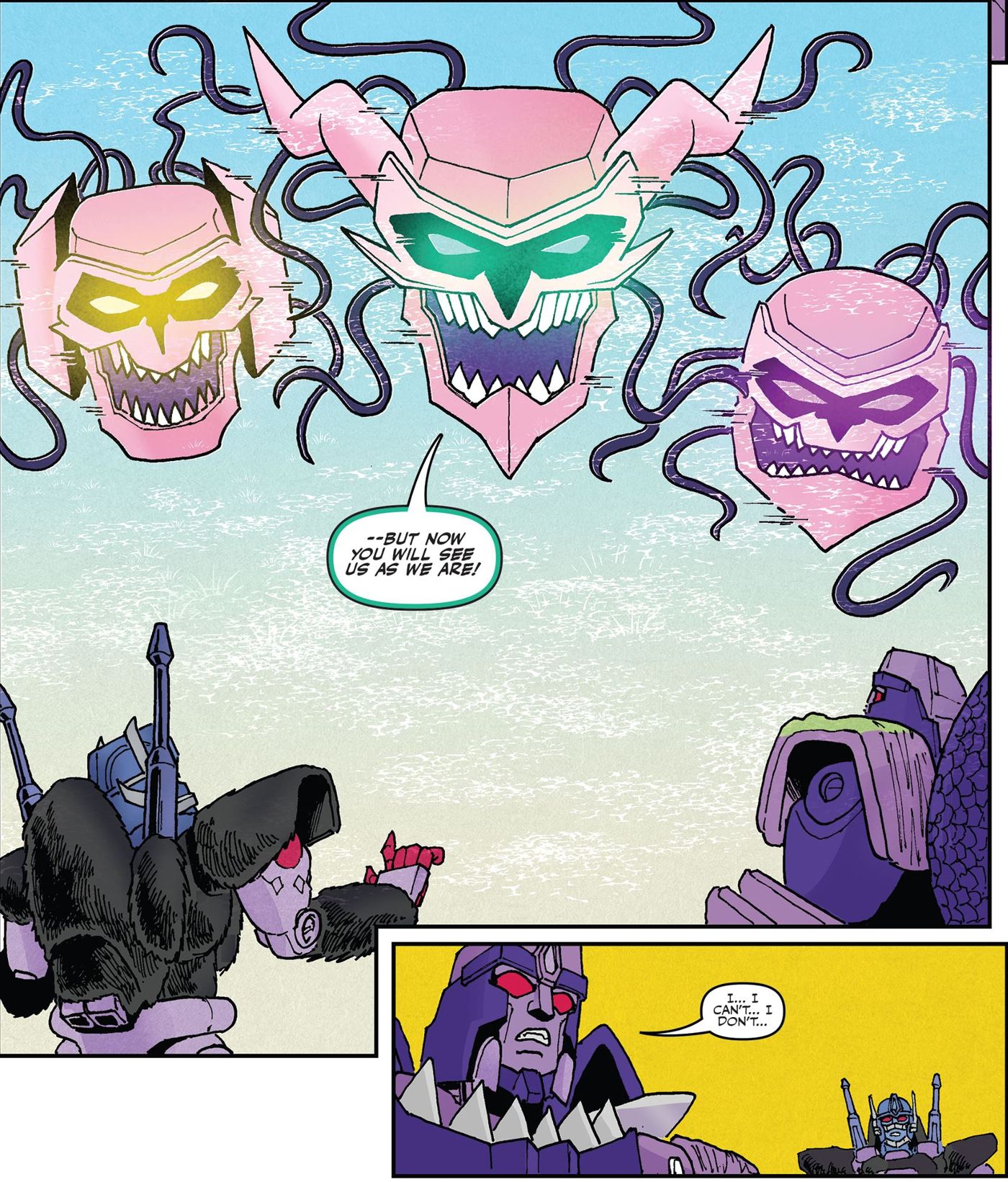 Megatron becomes a stuttering wreck when the Vok reveal their true form in Transformers: Beast Wars #15.