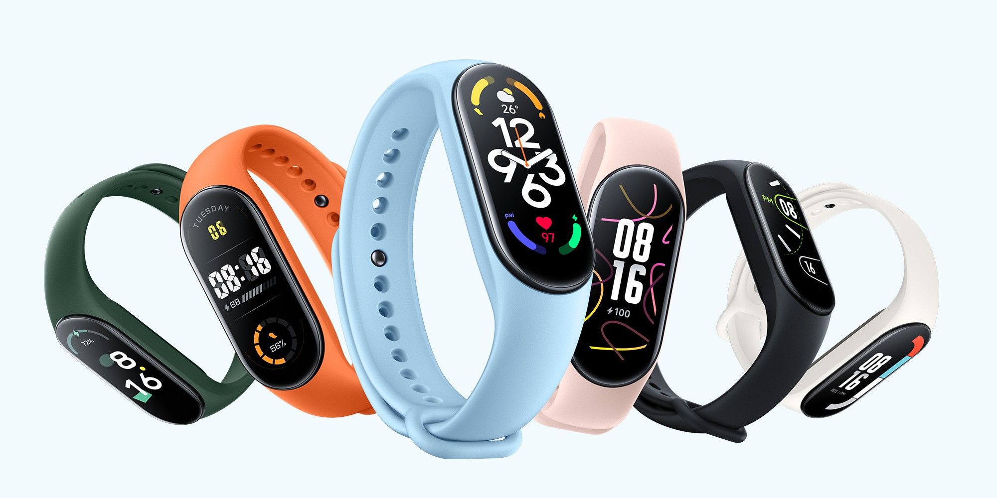 The Mi Band 7 comes in up to 10 ccolor options