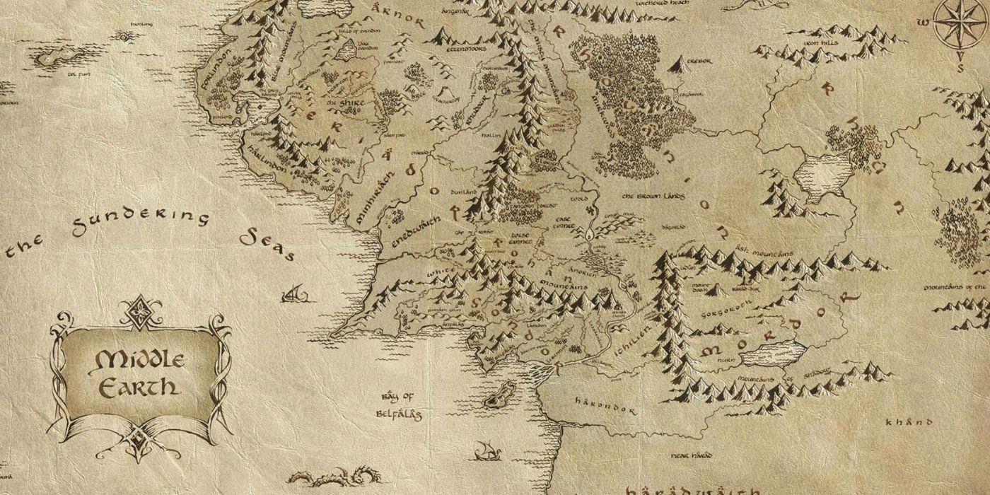 A map of Middle-earth from The Lord of the Rings