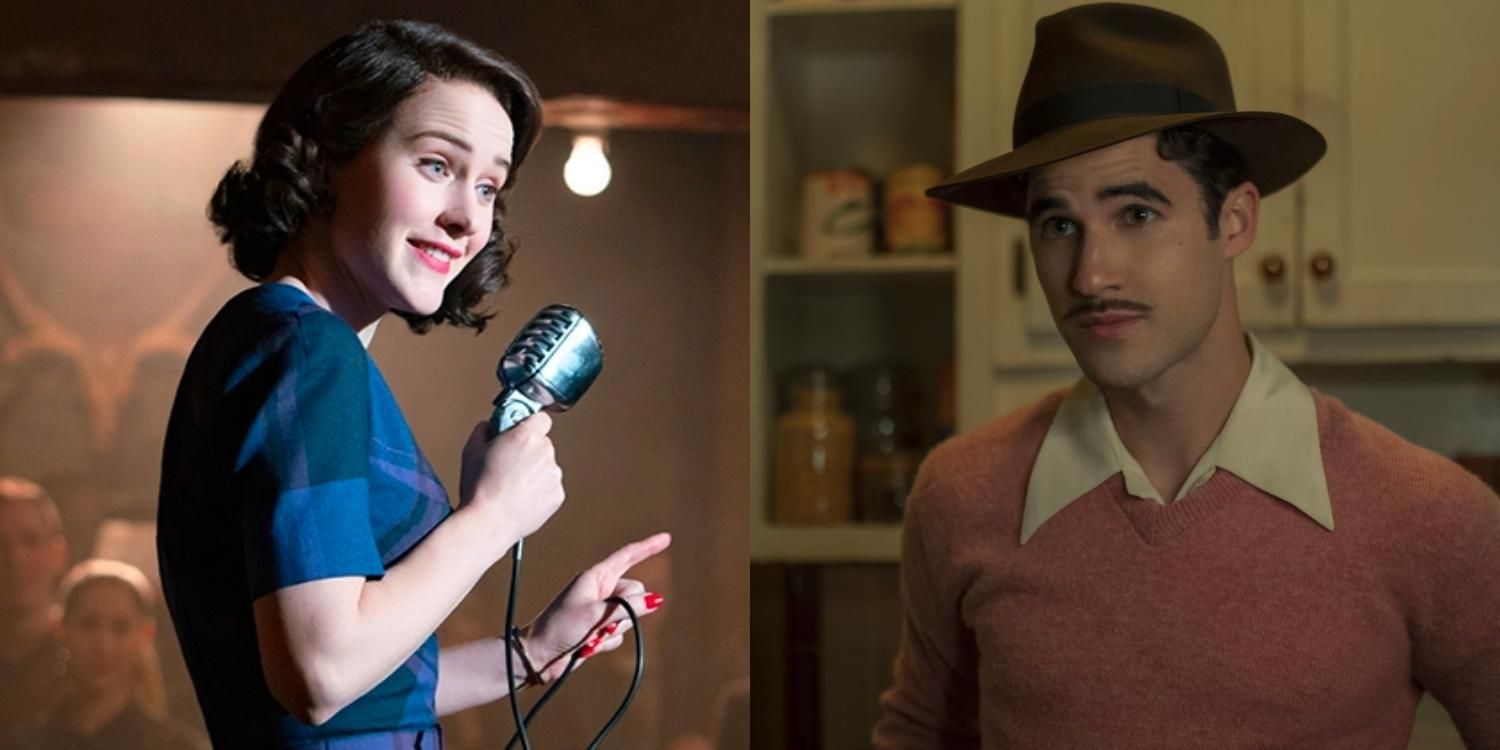 Midge onstage in The Marvelous Mrs Maisel and Raymond in a hat in Hollywood
