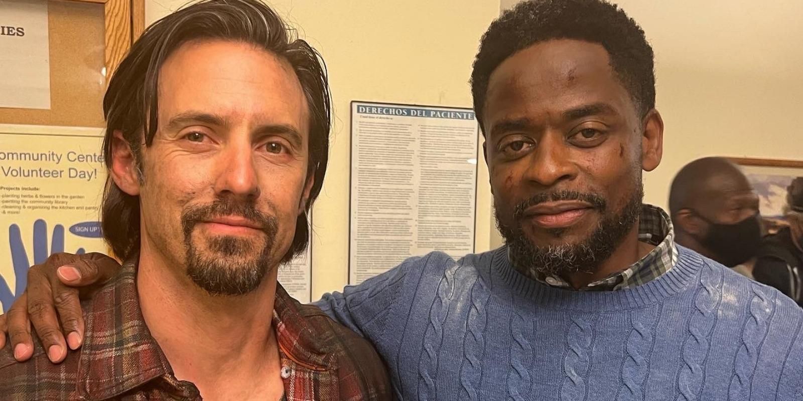 Milo Ventimiglia and Dule Hill behind the scenes of This Is Us