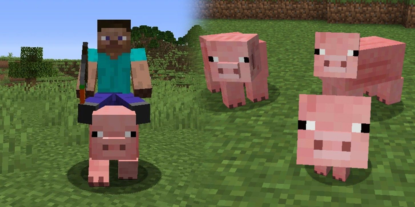 Pigs in Minecraft