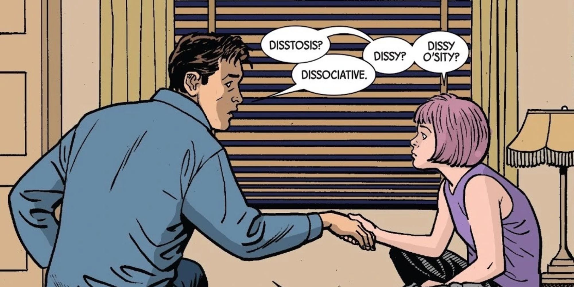 Comic Marc Spector explains dissociative identity disorder to his daughter, diatrice