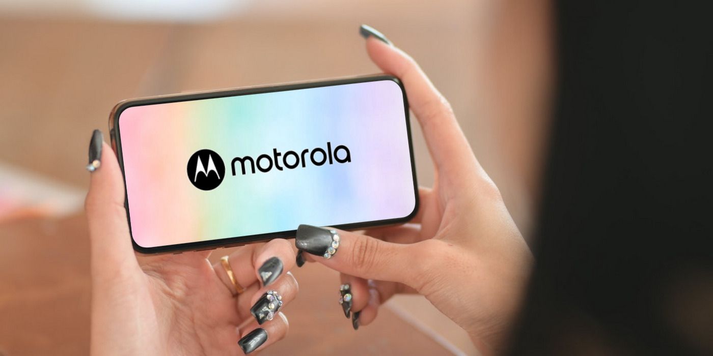 Motorola logo on a smartphone