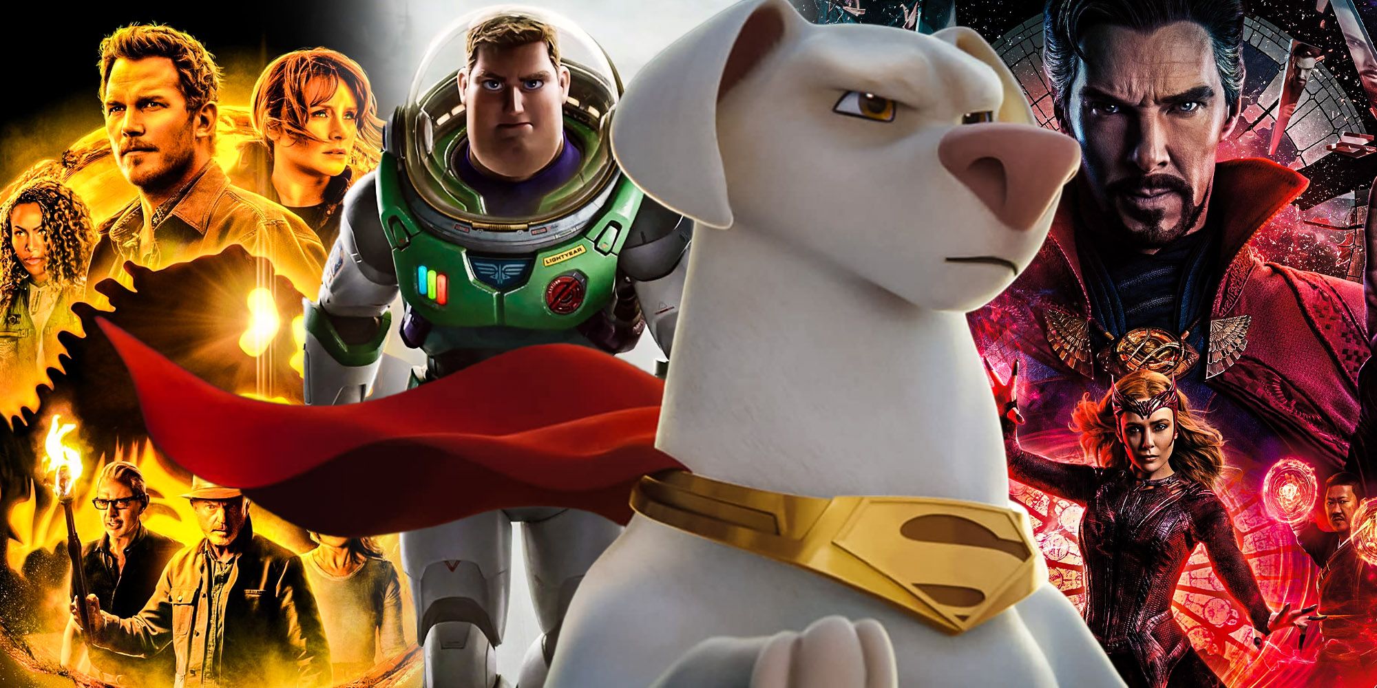 Movies coming out this summer Super pets doctor strange multiverse of madness jurassic world dominion lightyear
