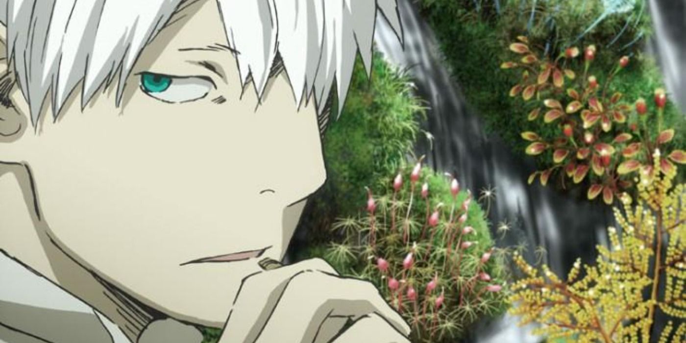 Ginko in a vibrant forest in Mushi-Shi: Next Passage key art.