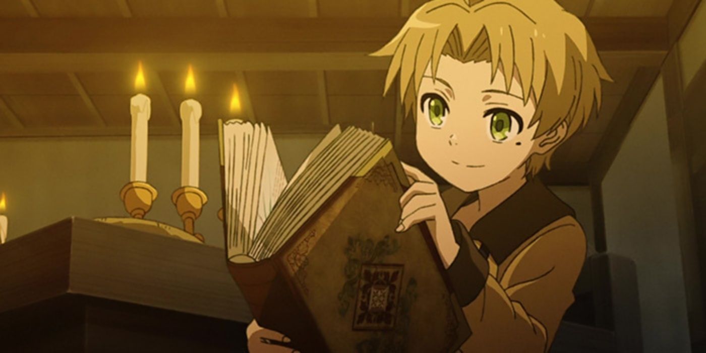 Rudeus reading in Mushoku Tensei Jobless Reincarnation