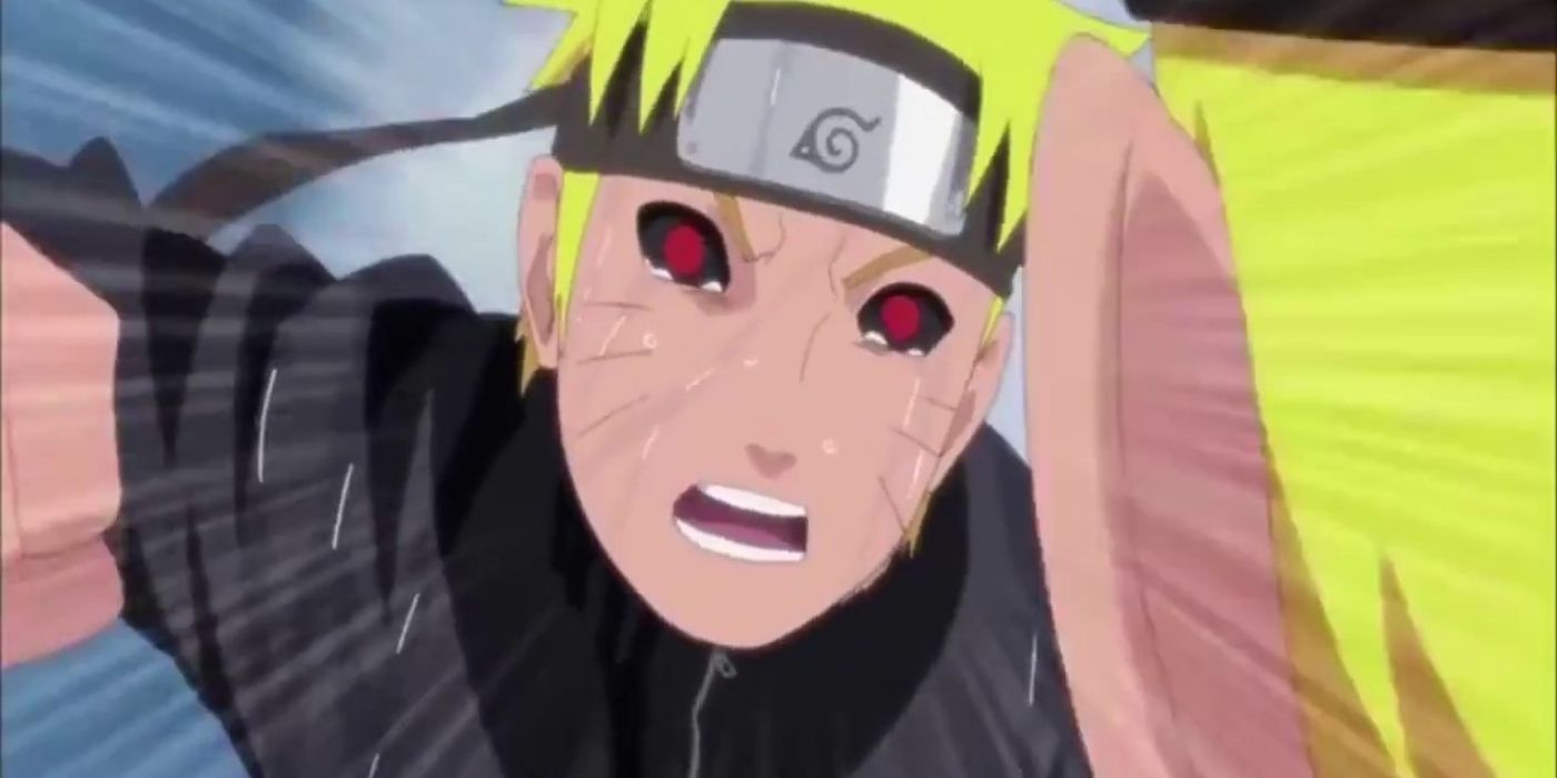 Dark Naruto fighting Naruto.