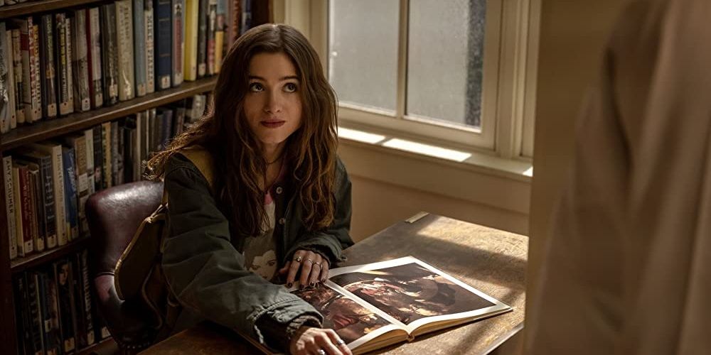Natalia Dyer at the library in Things Heard &amp; Seen 