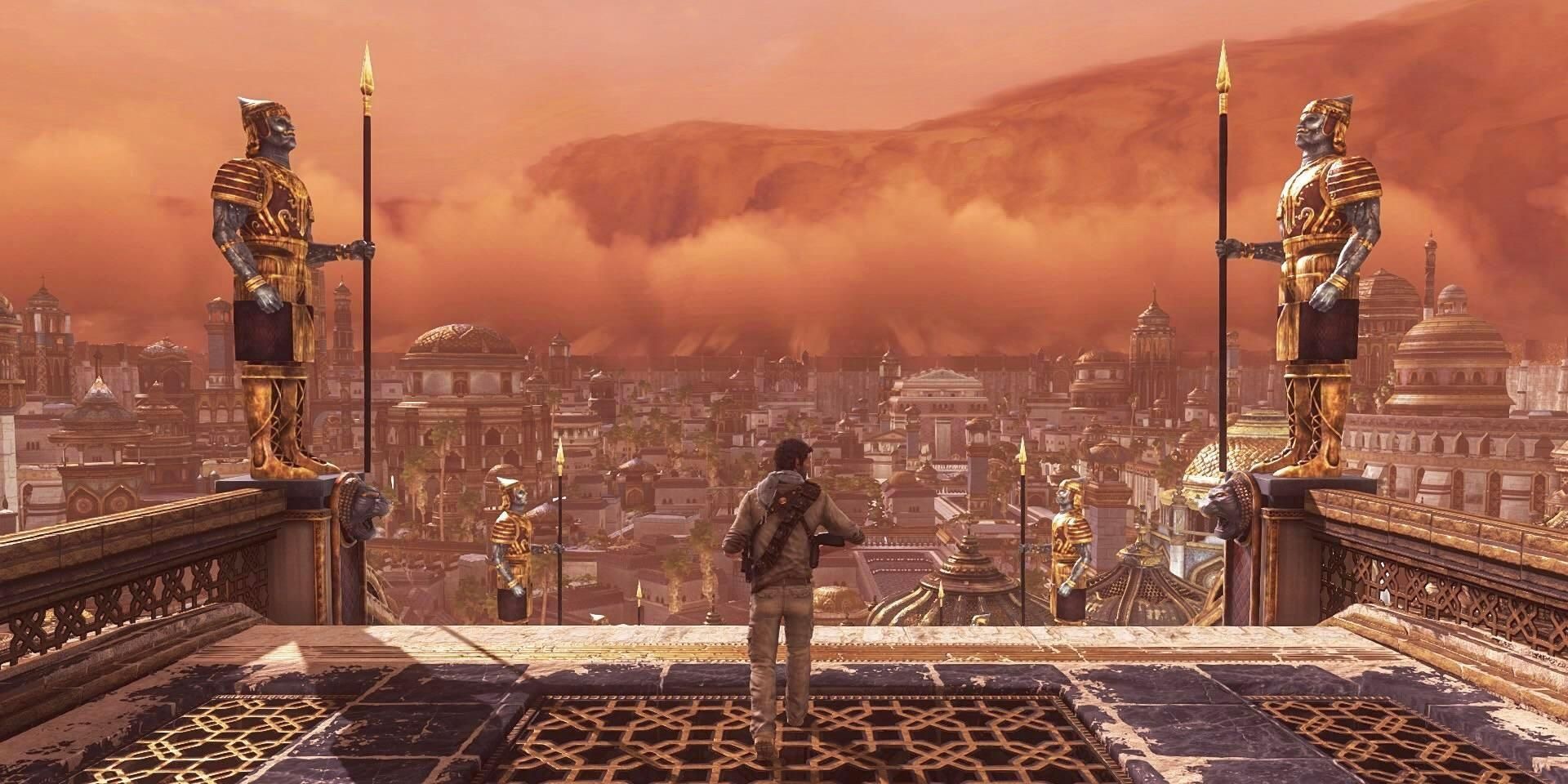 Nate enters the Atlantis Of The Sands in Uncharted 3 Drake's Deception 