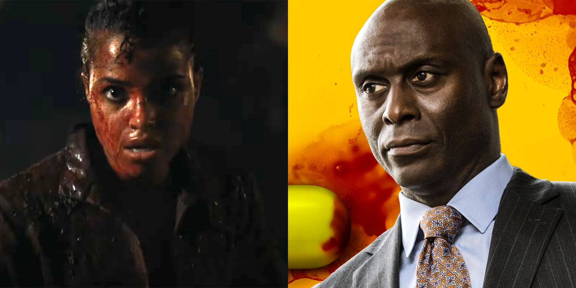 A split image of actors from the Netflix Resident Evil movie