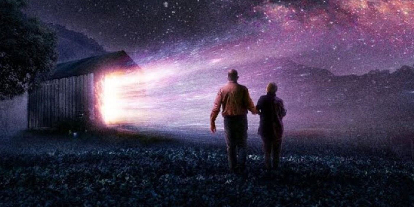 Franklin and Irene walking toward shed in Night Sky