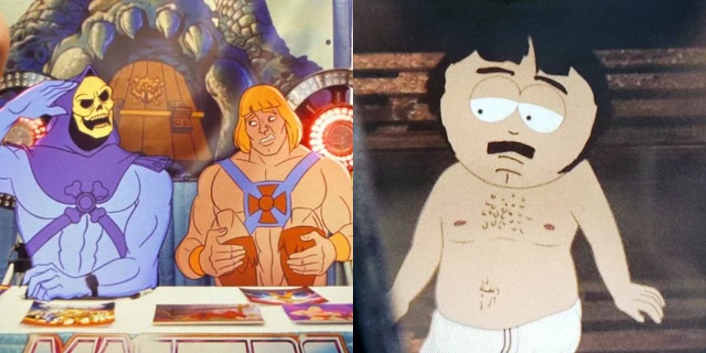 Split image of Skeletor and He-Man in the Rescue Rangers movie