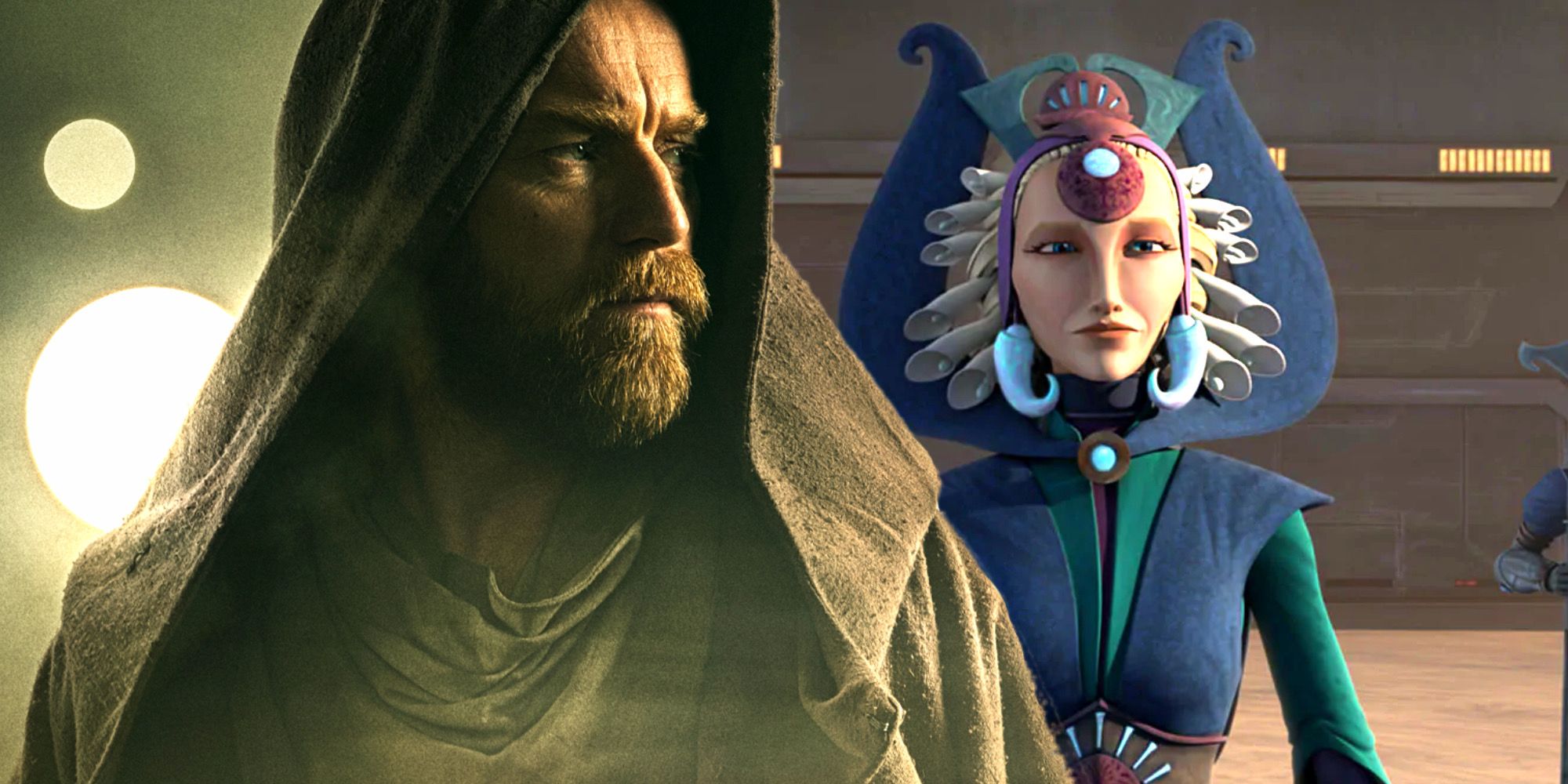 Obi-Wan In Obi-Wan Kenobi And Satine In The Clone Wars