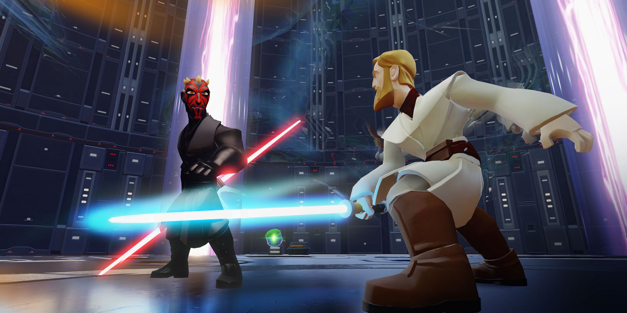 Obi Wan Kenobi fighting Darth Maul on Naboo in Disney Infinity 3.0 edition