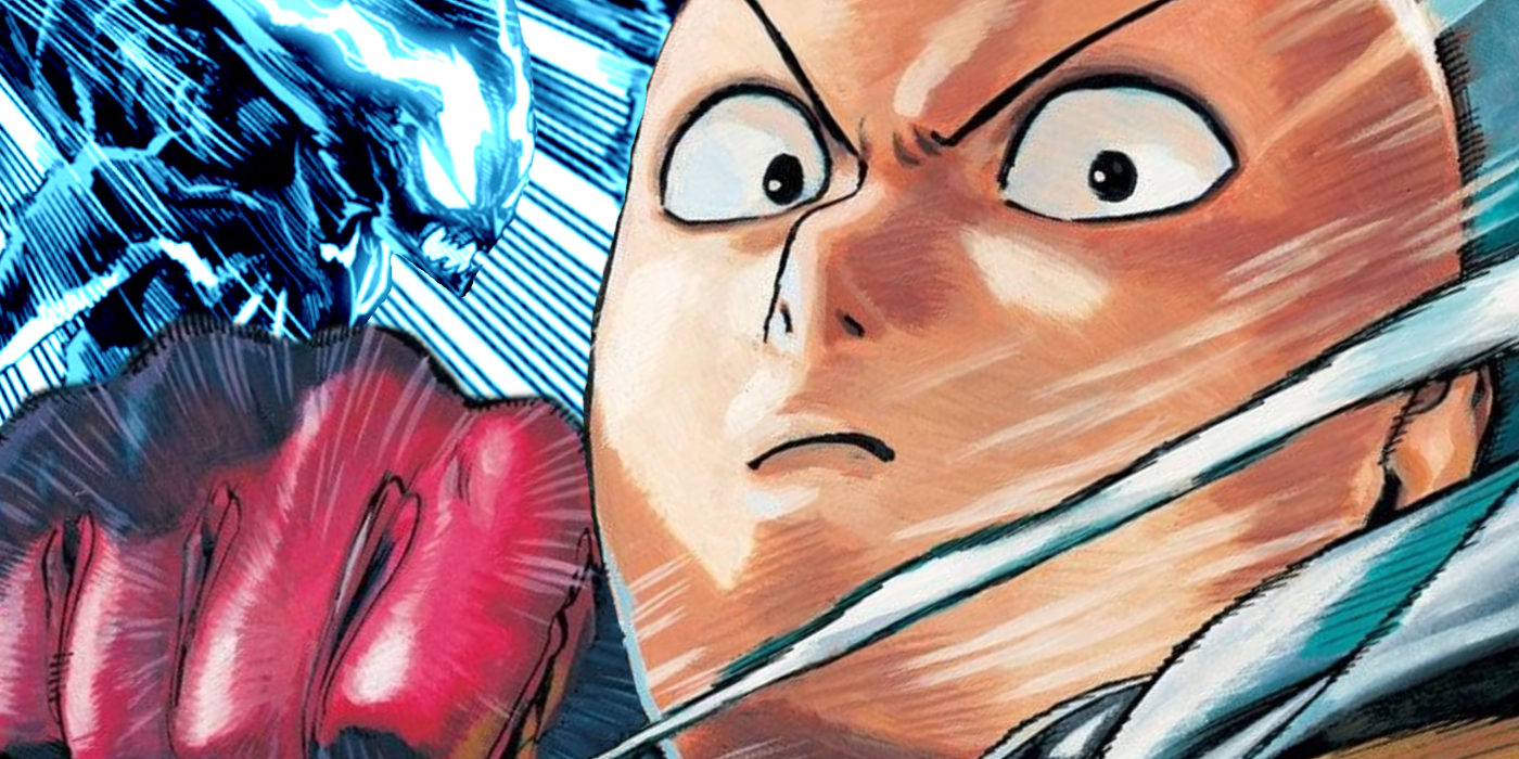 Saitama and Garou serious punch collision.