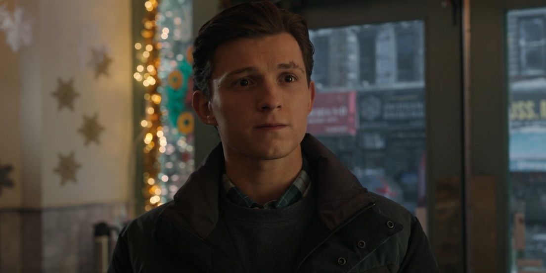 Peter Parking looking sad in Spider-Man No Way Home