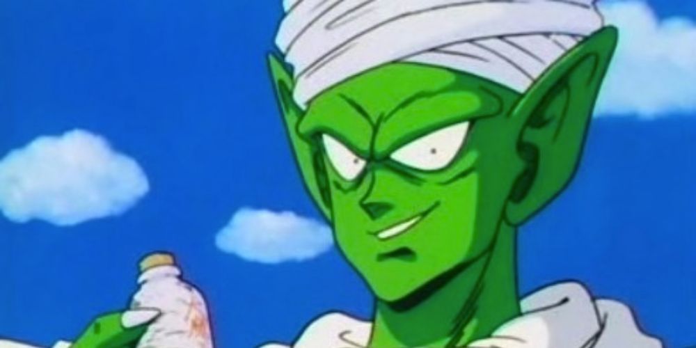 Piccolo holding a bottle with Kami sealed within