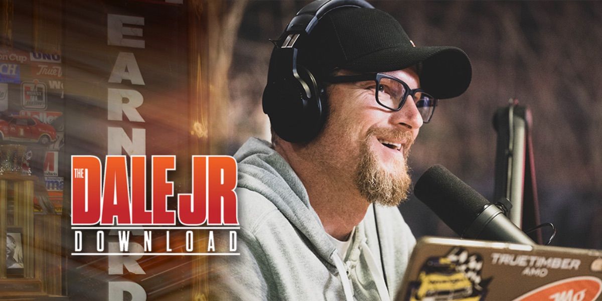 Dale Earnhardt Jr. Speaks into a microphone from the Dale Jr. download