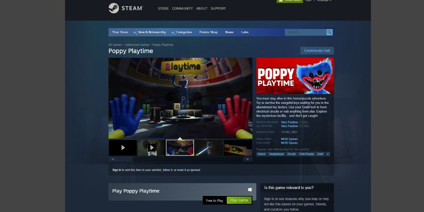 Poppy Playtime Free on Steam