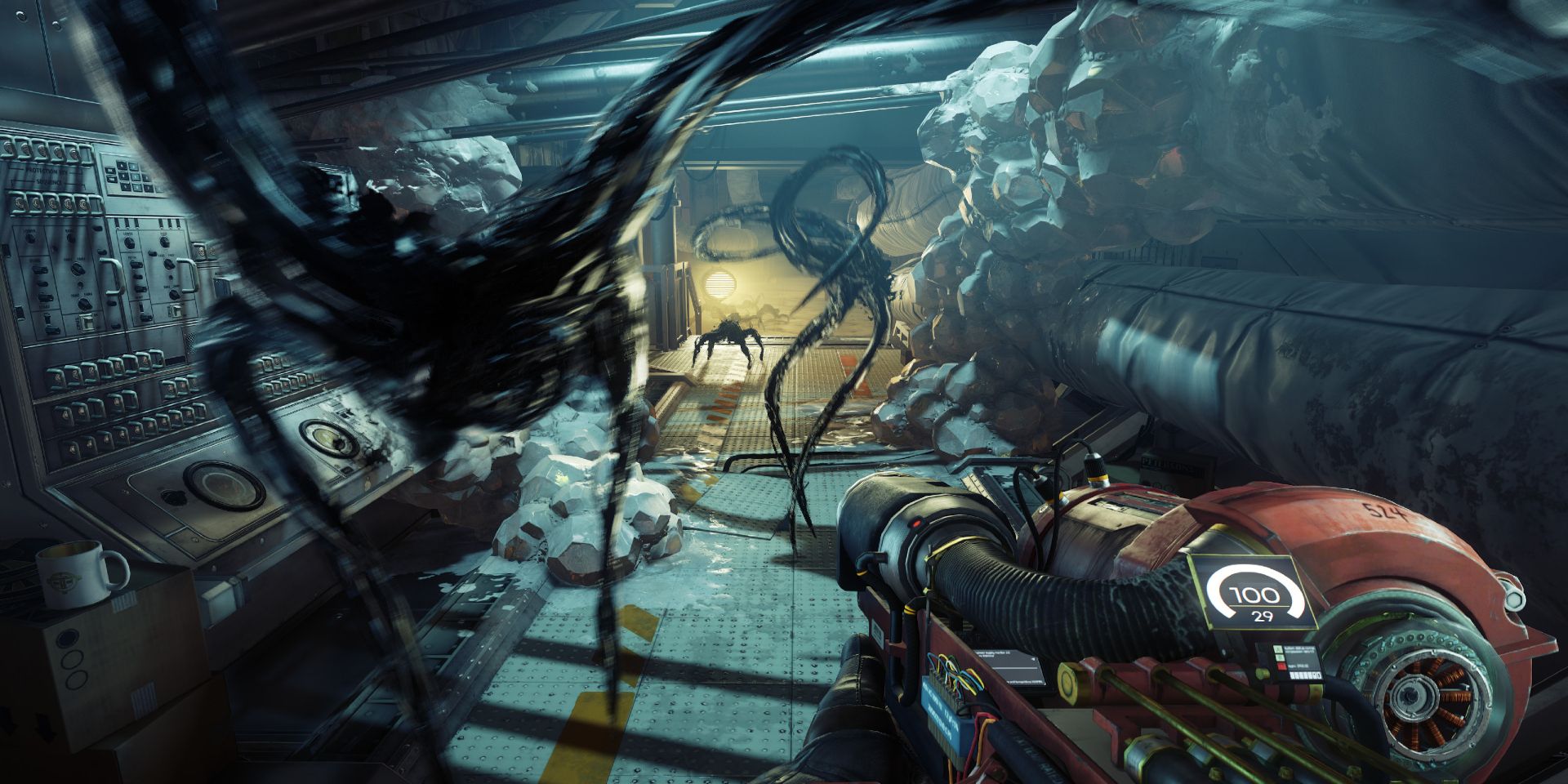 A screenshot from the 2017 horror FPS Prey.