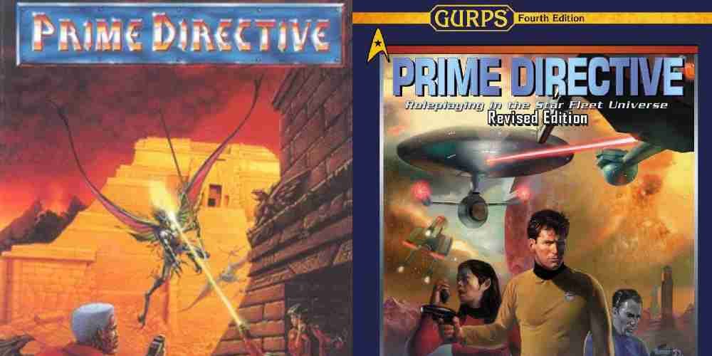 Star Trek&rsquo;s box art for the original Prime Directive and its GURPs version.