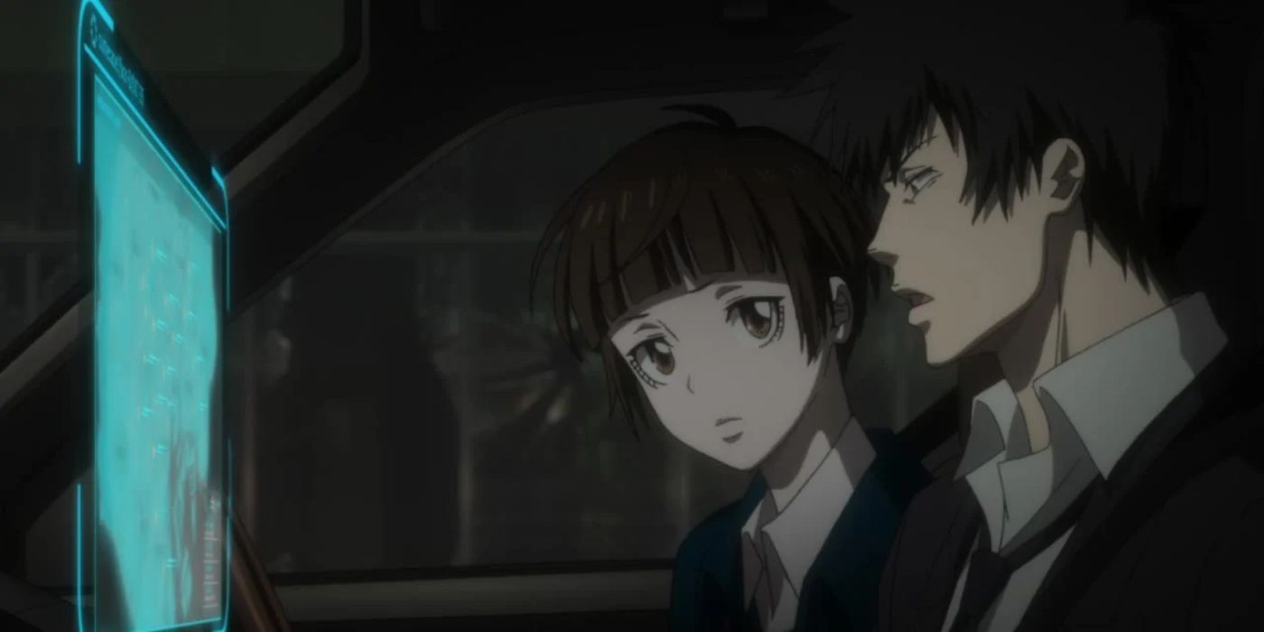 Psycho Pass Season One Kogami and Akane Car Scene