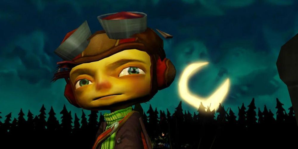 Razputin Aquato readies for his mission under the moonlight in Psychonauts