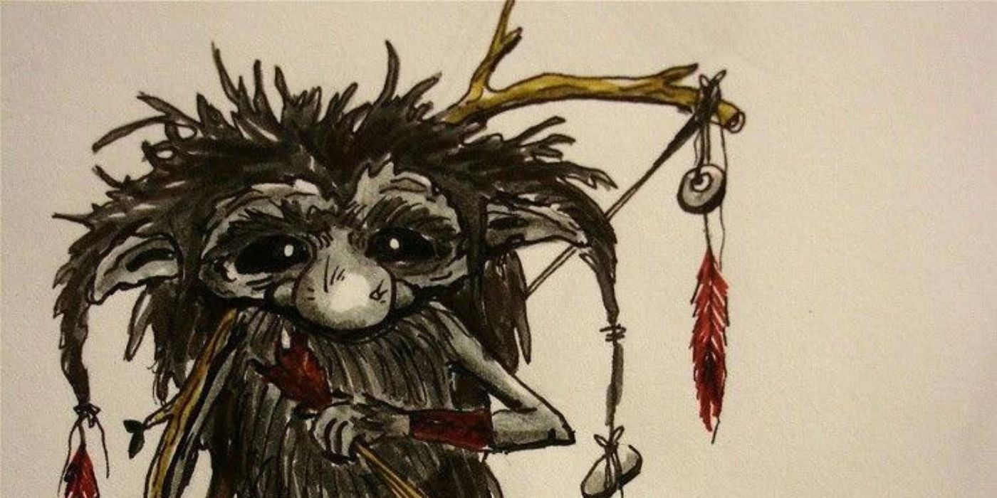 Illustration of the gnome-like Pukwudgie.