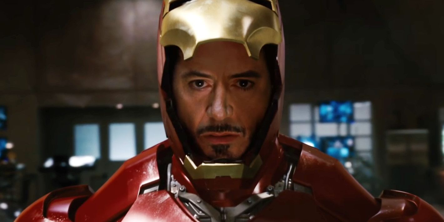 Tony Stark with his Iron Man armor on.