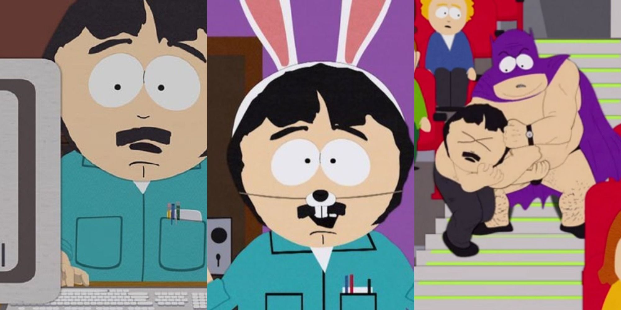 Randy Marsh in three South Park images