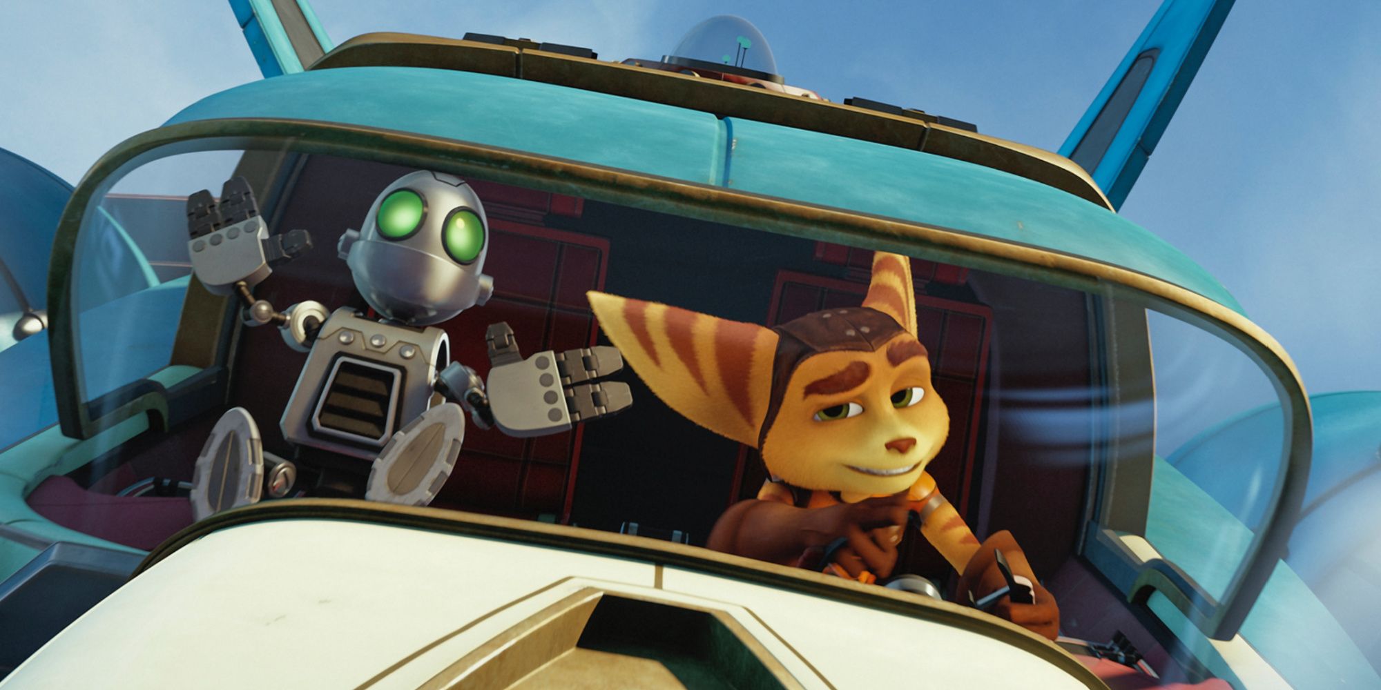 Ratchet and Clank flying in the movie