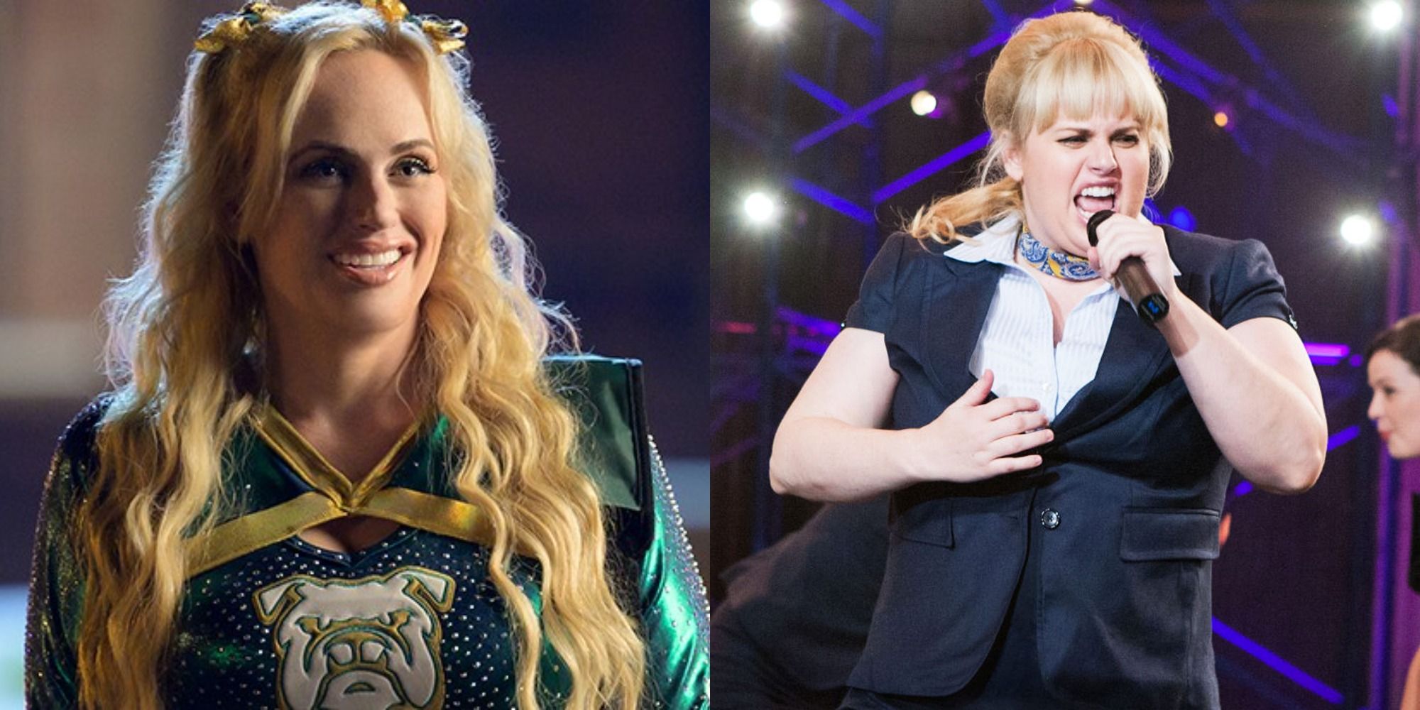 Split image showing Rebel Wilson in Senior Year and Pitch Perfect.