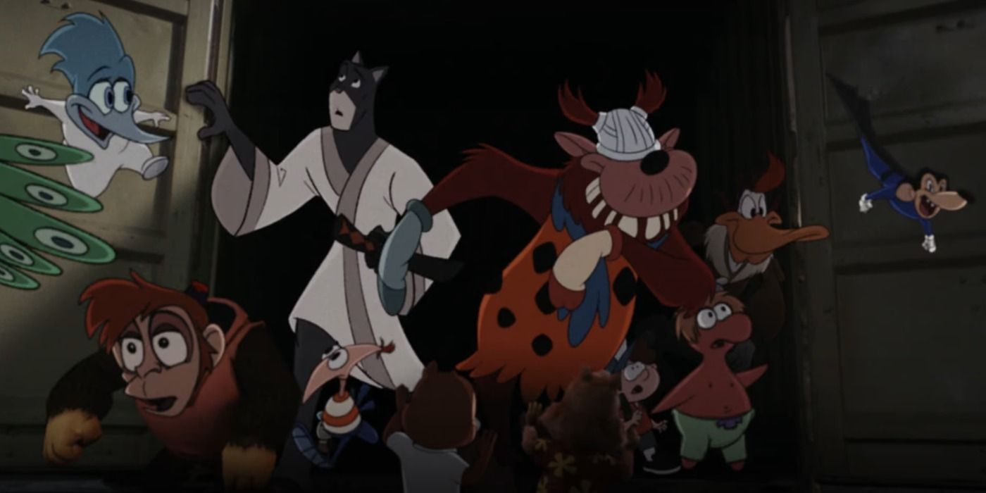 The bootlegged characters are set free by the Rescue Rangers