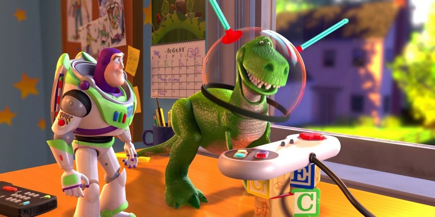 Buzz Lightyear and Rex in Toy Story