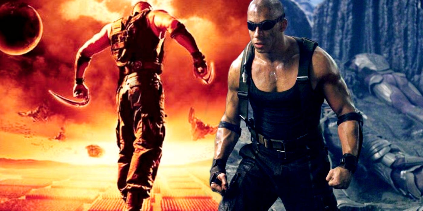 A collage of Vin Diesel as Riddick in the Riddick Chronicles franchise