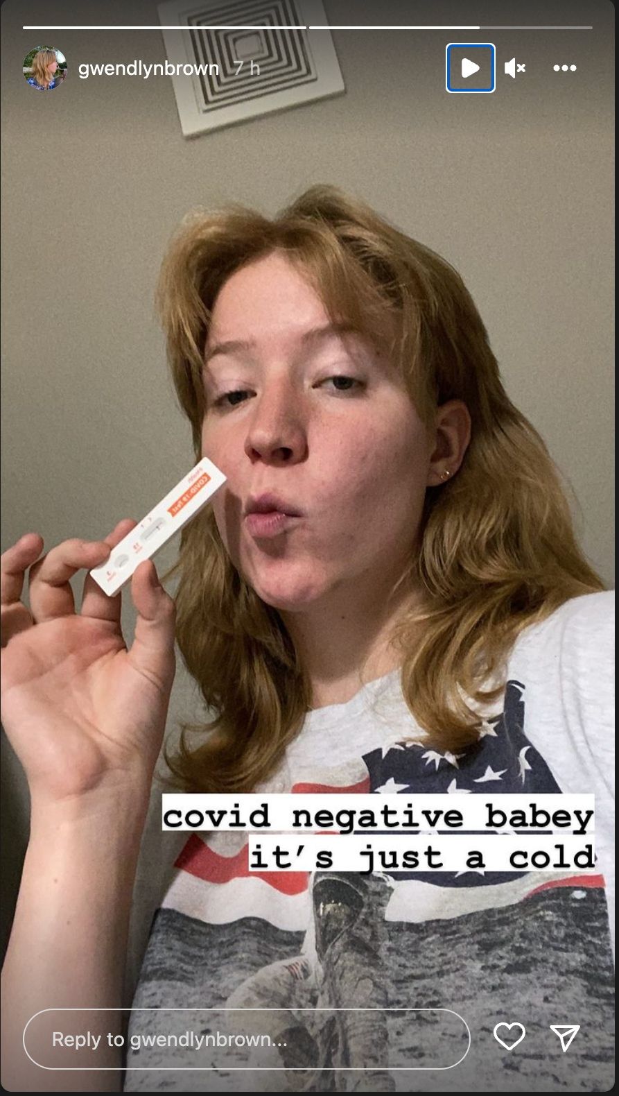 Sister Wives Gwendlyn Brown Negative COVID Test Instagram Story