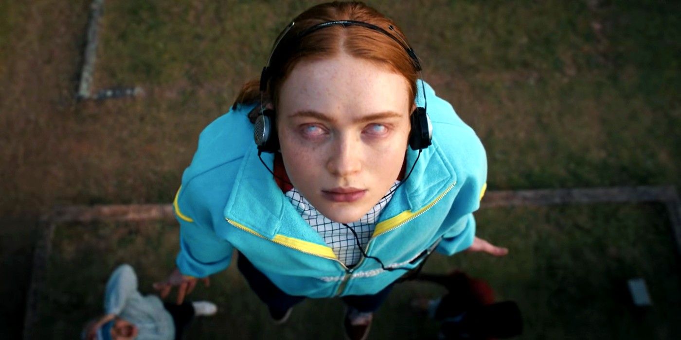 Sadie Sink como Max flutuando no ar na quarta temporada de Stranger Things