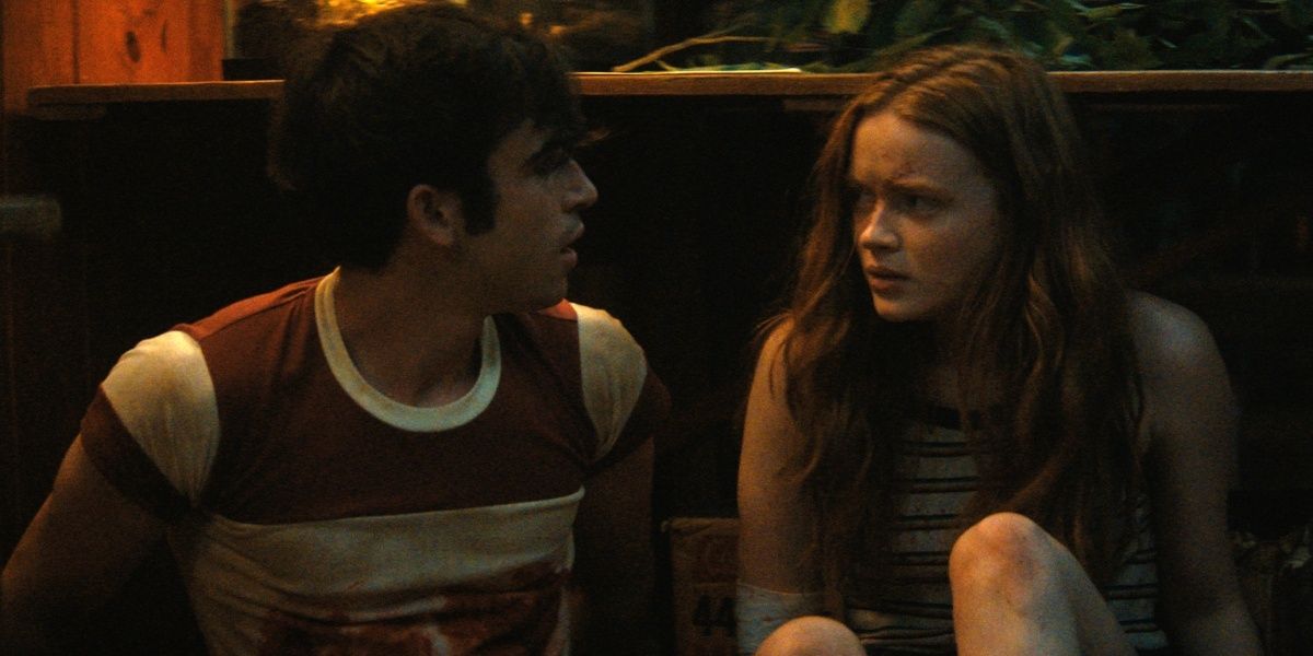 Sadie Sink hides with a boy in Fear Street Cropped