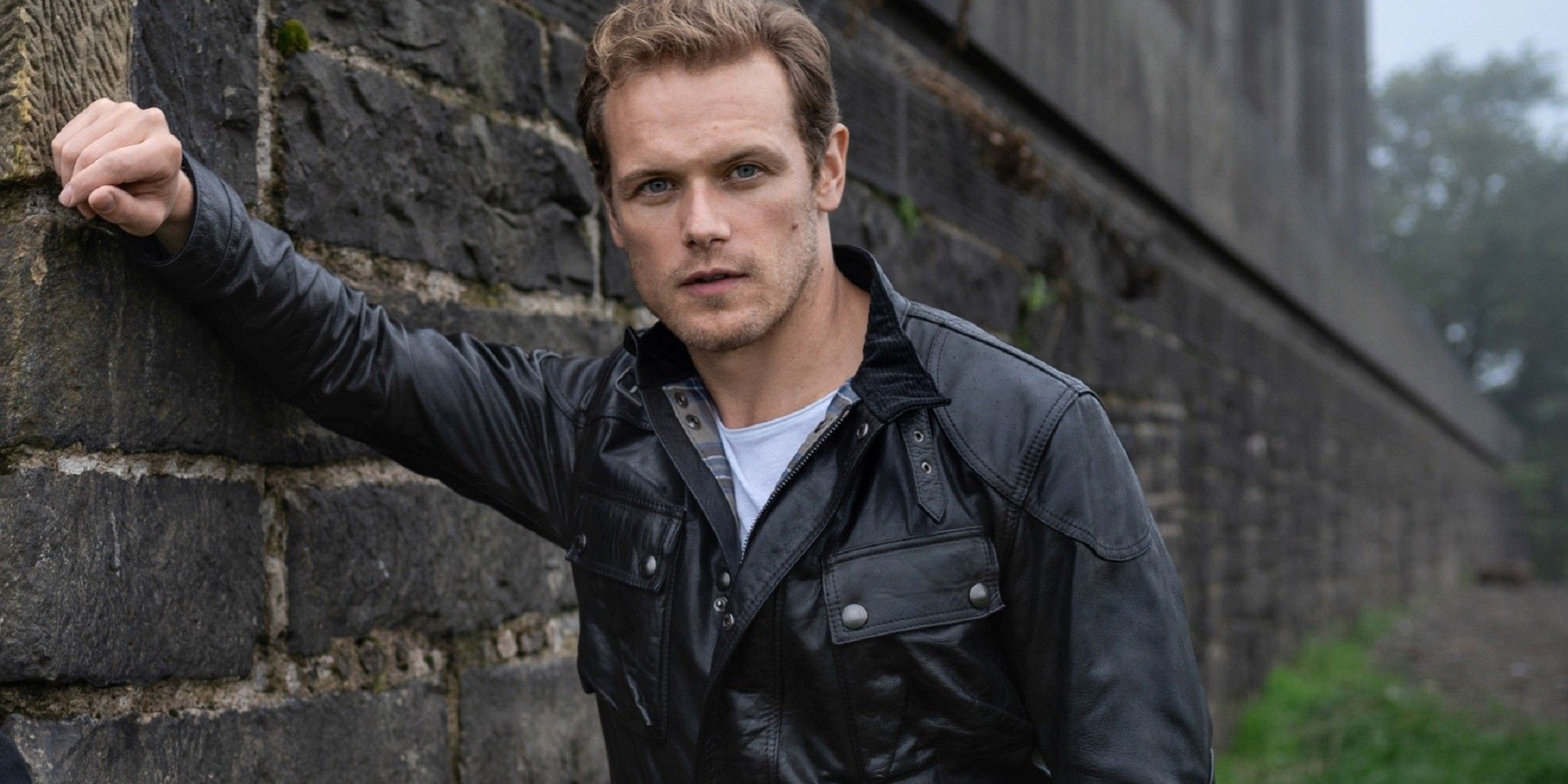 Sam Heughan poses for a phot for his promotion of his memoir