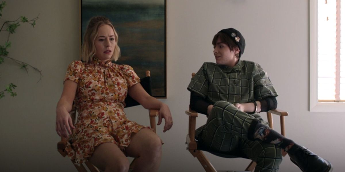 Sally Reed (Sarah Goldberg) talking with Katie Harris (Elsie Fisher) in season 3 of HBO Barry