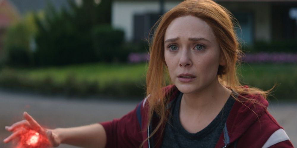 Scarlet Witch about to cry in WandaVision