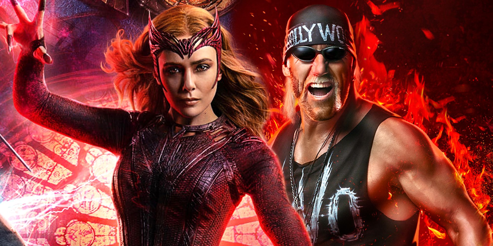Scarlet Witch in Doctor Strange in the Multiverse of Madness and Hulk Hogan