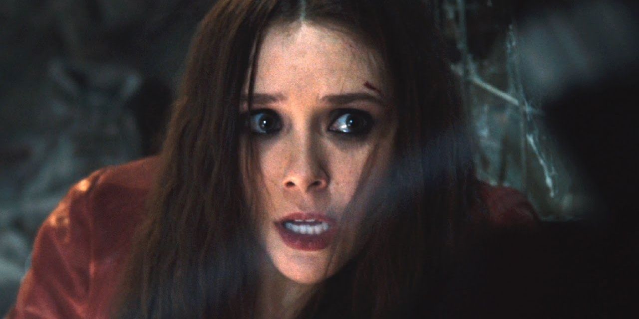 Scarlet Witch looking panicked in Avengers Age of Ultron