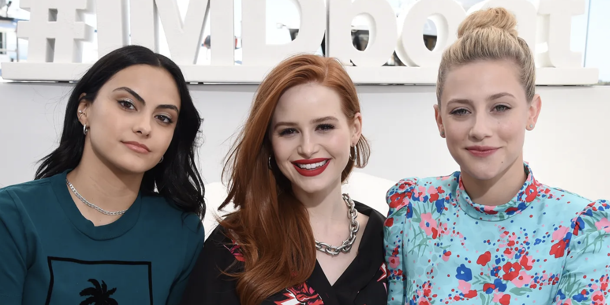 Camila Mendes, Madelaine Petsch, and Lili Reinhart pose for IMDb